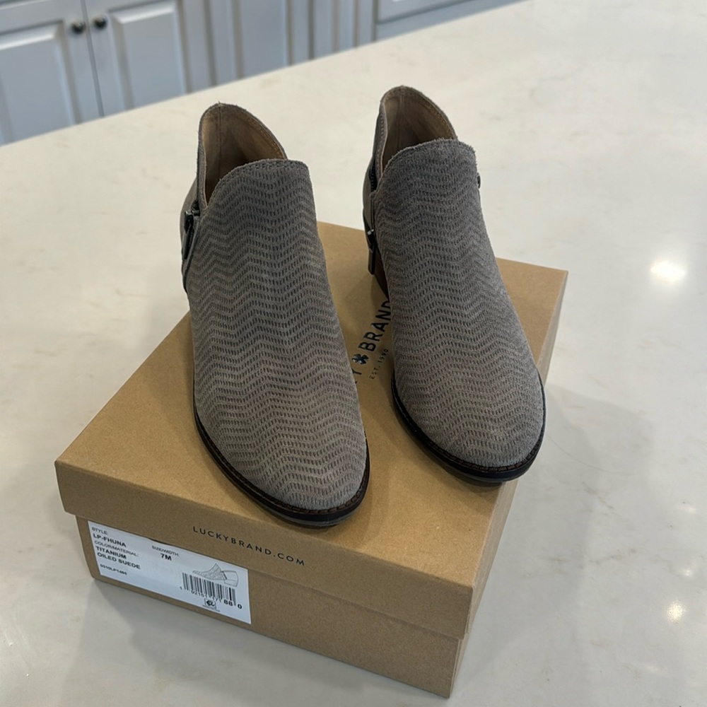 Lucky Brand Suede Bootie- new in box!